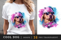 Watercolor cute cool glamour dog funny superstar animal pet sunglasses print clipart set t-shirt sublimation printable designs bundle png transparent