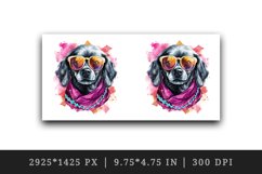 Watercolor cute cool glamour dog funny superstar animal sunglasses print 20 oz tumbler skinny mug wrap clipart t-shirt sublimation printable design