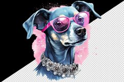 Watercolor cute cool glamour dog funny superstar animal sunglasses print 20 oz tumbler skinny mug wrap clipart t-shirt sublimation printable design