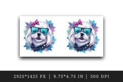 Watercolor cute cool glamour dog funny superstar animal sunglasses print 20 oz tumbler skinny mug wrap clipart t-shirt sublimation printable design