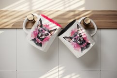 Watercolor cute cool glamour dog funny superstar animal sunglasses print 20 oz tumbler skinny mug wrap clipart t-shirt sublimation printable design