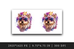 Watercolor cute cool glamour dog funny superstar animal sunglasses print 20 oz tumbler skinny mug wrap clipart t-shirt sublimation printable design