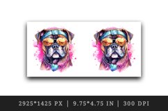 Watercolor cute cool glamour dog funny superstar animal sunglasses print 20 oz tumbler skinny mug wrap clipart t-shirt sublimation printable design