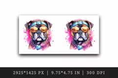 Watercolor cute cool glamour dog funny superstar animal sunglasses print 20 oz tumbler skinny mug wrap clipart t-shirt sublimation printable design