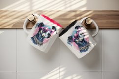 Watercolor cute cool glamour dog funny superstar animal sunglasses print 20 oz tumbler skinny mug wrap clipart t-shirt sublimation printable design