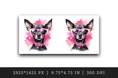 Watercolor cute cool glamour dog funny superstar animal sunglasses print 20 oz tumbler skinny mug wrap clipart t-shirt sublimation printable design