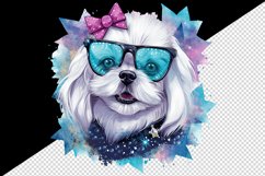 Watercolor cute cool glamour dog funny superstar animal sunglasses print 20 oz tumbler skinny mug wrap clipart t-shirt sublimation printable design