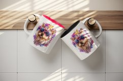 Watercolor cute cool glamour dog funny superstar animal sunglasses print 20 oz tumbler skinny mug wrap clipart t-shirt sublimation printable design