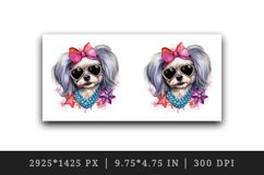Watercolor cute cool glamour dog funny superstar animal sunglasses print 20 oz tumbler skinny mug wrap clipart t-shirt sublimation printable design