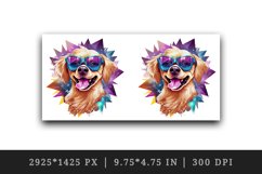 Watercolor cute cool glamour dog superstar animal sunglasses stars print 20 oz tumbler skinny mug wrap clipart t-shirt sublimation printable design