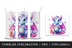 Watercolor cute cool glamour dragon fantasy animal superstar sparkle 20 oz tumbler skinny mug wrap clipart t-shirt sublimation printable design