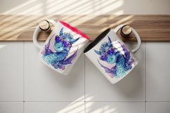 Watercolor cute cool glamour dragon fantasy animal superstar sunglasses sparkle 20 oz tumbler skinny mug wrap clipart sublimation printable design