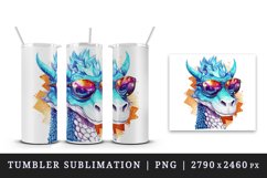 Watercolor cute cool glamour dragon fantasy animal superstar sunglasses sparkle print design wrap sublimation bundle for 20 oz tumbler