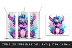 Watercolor cute cool glamour dragon fantasy animal superstar sunglasses sparkle print design wrap sublimation bundle for 20 oz tumbler