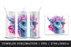 Watercolor cute cool glamour dragon fantasy animal superstar sunglasses sparkle print design wrap sublimation bundle for 20 oz tumbler