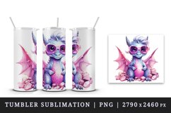 Watercolor cute cool glamour dragon fantasy animal superstar sunglasses sparkle print design wrap sublimation bundle for 20 oz tumbler