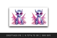 Watercolor cute cool glamour dragon fantasy superstar sunglasses sparkle 20 oz tumbler skinny mug wrap clipart t-shirt sublimation printable design