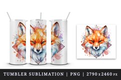 Watercolor cute cool glamour fox funny superstar wild animal sunglasses print design wrap sublimation bundle for 20 oz tumbler