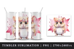 Watercolor cute cool glamour hamster funny superstar animal pet sunglasses print design wrap sublimation bundle for 20 oz tumbler