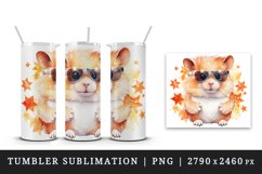Watercolor cute cool glamour hamster funny superstar animal pet sunglasses print design wrap sublimation bundle for 20 oz tumbler