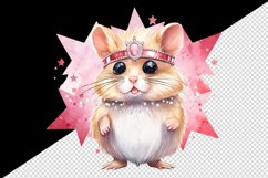 Watercolor cute cool glamour hamster funny superstar animal sparkle print 20 oz tumbler skinny mug wrap clipart t-shirt sublimation printable design