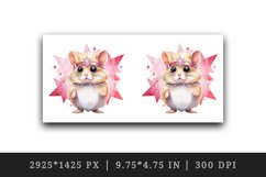Watercolor cute cool glamour hamster funny superstar animal sparkle print 20 oz tumbler skinny mug wrap clipart t-shirt sublimation printable design