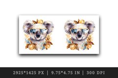 Watercolor cute cool glamour koala funny superstar animal sunglasses print 20 oz tumbler skinny mug wrap clipart t-shirt sublimation printable design
