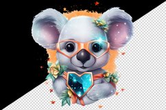 Watercolor cute cool glamour koala funny superstar animal sunglasses print 20 oz tumbler skinny mug wrap clipart t-shirt sublimation printable design