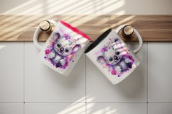 Watercolor cute cool glamour koala funny superstar animal sunglasses print 20 oz tumbler skinny mug wrap clipart t-shirt sublimation printable design