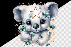 Watercolor cute cool glamour koala funny superstar animal sunglasses print 20 oz tumbler skinny mug wrap clipart t-shirt sublimation printable design
