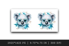 Watercolor cute cool glamour koala funny superstar animal sunglasses print 20 oz tumbler skinny mug wrap clipart t-shirt sublimation printable design