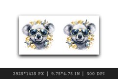 Watercolor cute cool glamour koala funny superstar animal sunglasses print 20 oz tumbler skinny mug wrap clipart t-shirt sublimation printable design