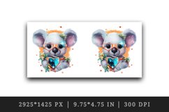 Watercolor cute cool glamour koala funny superstar animal sunglasses print 20 oz tumbler skinny mug wrap clipart t-shirt sublimation printable design