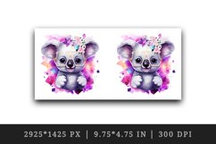 Watercolor cute cool glamour koala funny superstar animal sunglasses print 20 oz tumbler skinny mug wrap clipart t-shirt sublimation printable design