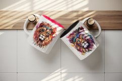 Watercolor cute cool glamour lion funny superstar wild animal sunglasses print design wrap printable sublimation bundle for mug