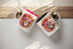 Watercolor cute cool glamour lion superstar wild animal sunglasses print 20 oz tumbler skinny mug wrap clipart t-shirt sublimation printable design