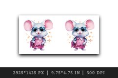 Watercolor cute cool glamour mouse funny superstar animal sunglasses print 20 oz tumbler skinny mug wrap clipart t-shirt sublimation printable design