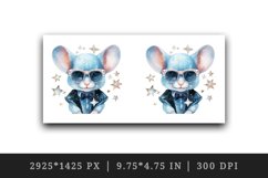 Watercolor cute cool glamour mouse funny superstar animal sunglasses print 20 oz tumbler skinny mug wrap clipart t-shirt sublimation printable design