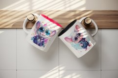 Watercolor cute cool glamour mouse funny superstar animal sunglasses print design wrap printable sublimation bundle for mug