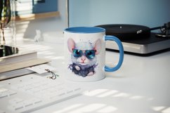 Watercolor cute cool glamour mouse funny superstar animal sunglasses print design wrap printable sublimation bundle for mug
