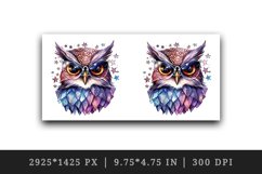 Watercolor cute cool glamour owl funny superstar wild animal bird sunglasses print design wrap printable sublimation bundle for mug