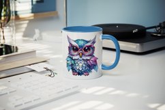 Watercolor cute cool glamour owl funny superstar wild animal bird sunglasses print design wrap printable sublimation bundle for mug