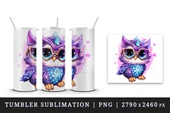 Watercolor cute cool glamour owl funny superstar wild animal bird sunglasses print design wrap sublimation bundle for 20 oz tumbler