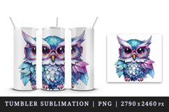 Watercolor cute cool glamour owl funny superstar wild animal bird sunglasses print design wrap sublimation bundle for 20 oz tumbler