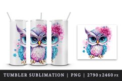 Watercolor cute cool glamour owl funny superstar wild animal bird sunglasses print design wrap sublimation bundle for 20 oz tumbler