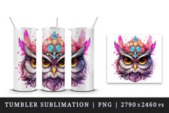 Watercolor cute cool glamour owl funny superstar wild animal bird sunglasses print design wrap sublimation bundle for 20 oz tumbler