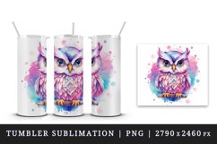 Watercolor cute cool glamour owl funny superstar wild animal bird sunglasses print design wrap sublimation bundle for 20 oz tumbler