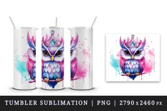 Watercolor cute cool glamour owl funny superstar wild animal bird sunglasses print design wrap sublimation bundle for 20 oz tumbler