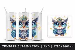 Watercolor cute cool glamour owl superstar animal bird glasses stars print 20 oz tumbler skinny mug wrap clipart t-shirt sublimation printable design