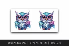 Watercolor cute cool glamour owl superstar wild animal bird glasses print 20 oz tumbler skinny mug wrap clipart t-shirt sublimation printable design